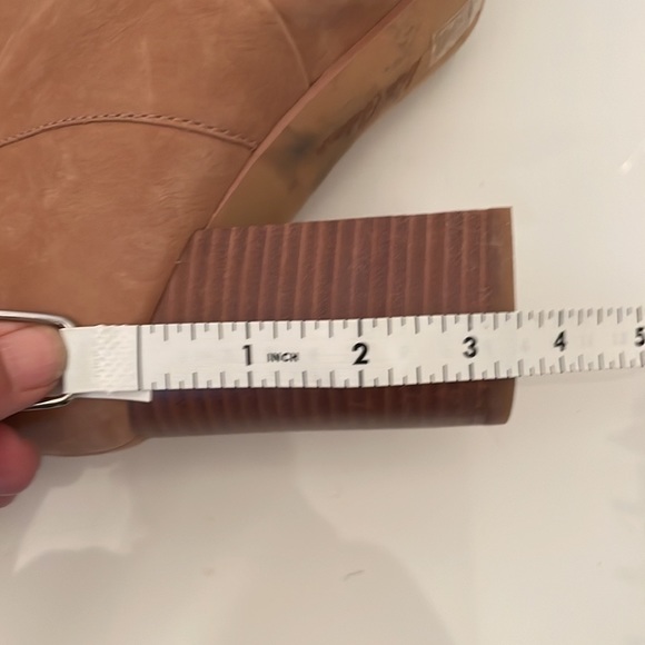 Sam Edelman vegan leather high fringe boot with stacked wood heel, rubber sole - Picture 12 of 16